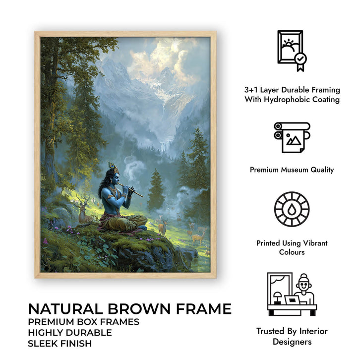 Krishn in the Valley Painting – Divine Flute