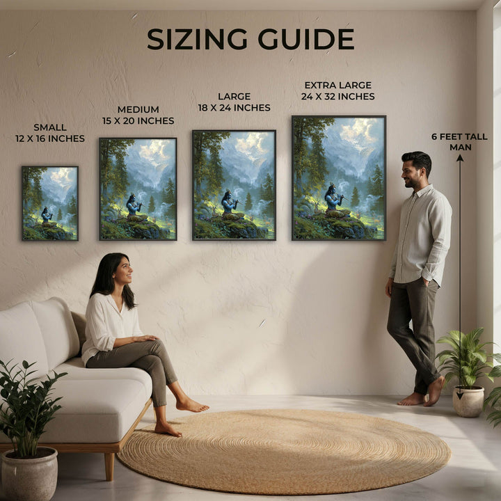 Krishn in the Valley Painting – Divine Flute