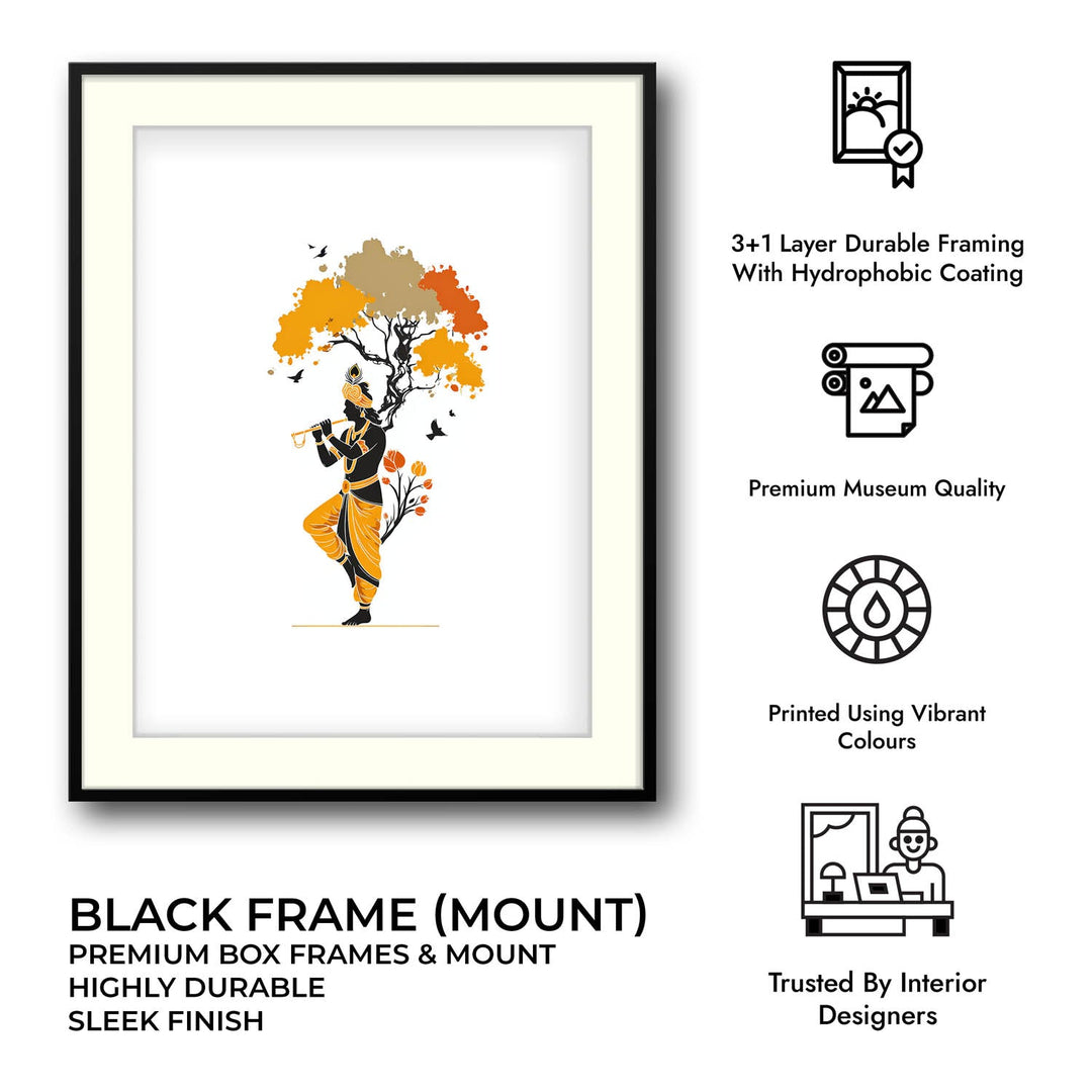 Krishna Playing Flute Under Tree – Vastu Painting