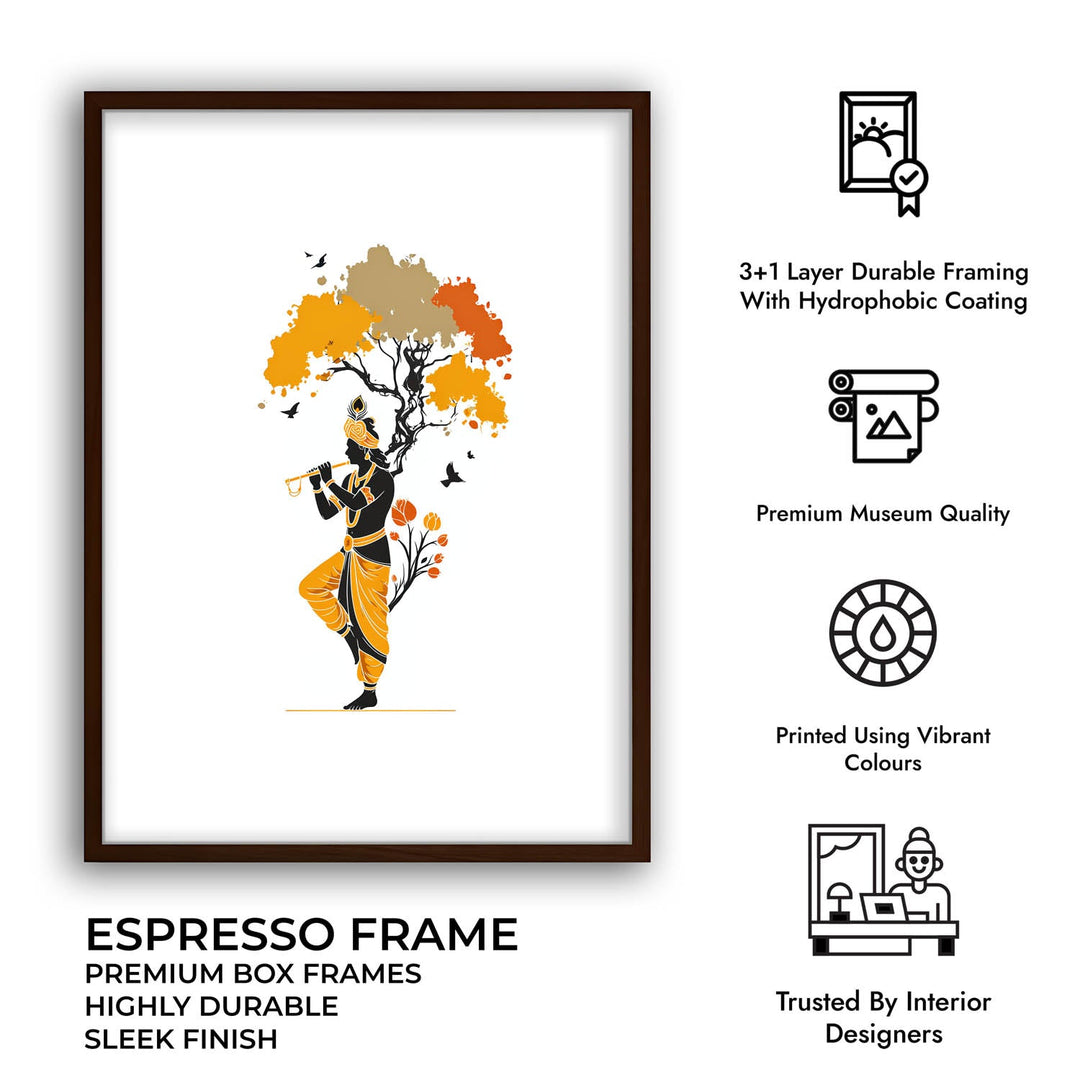 Krishna Playing Flute Under Tree – Vastu Painting