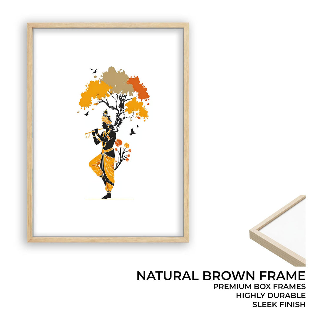 Krishna Playing Flute Under Tree – Vastu Painting