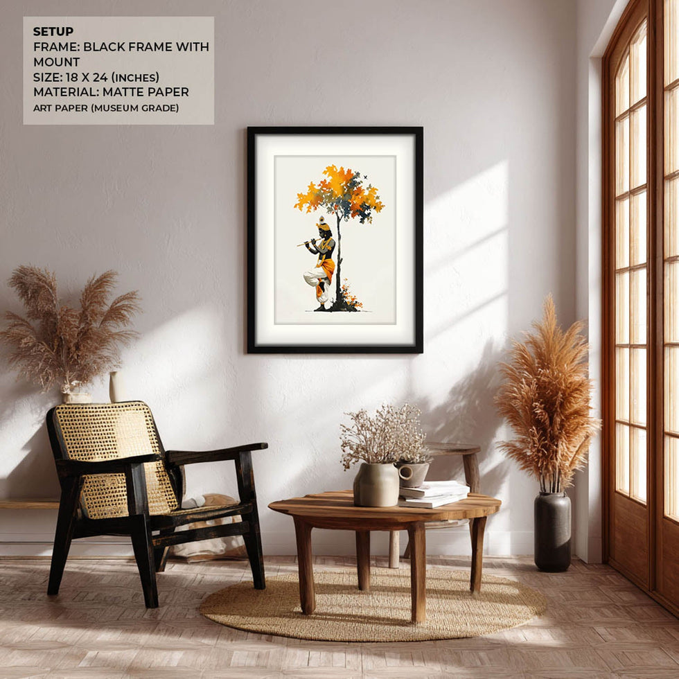 Krishna Under the Tree wall art print