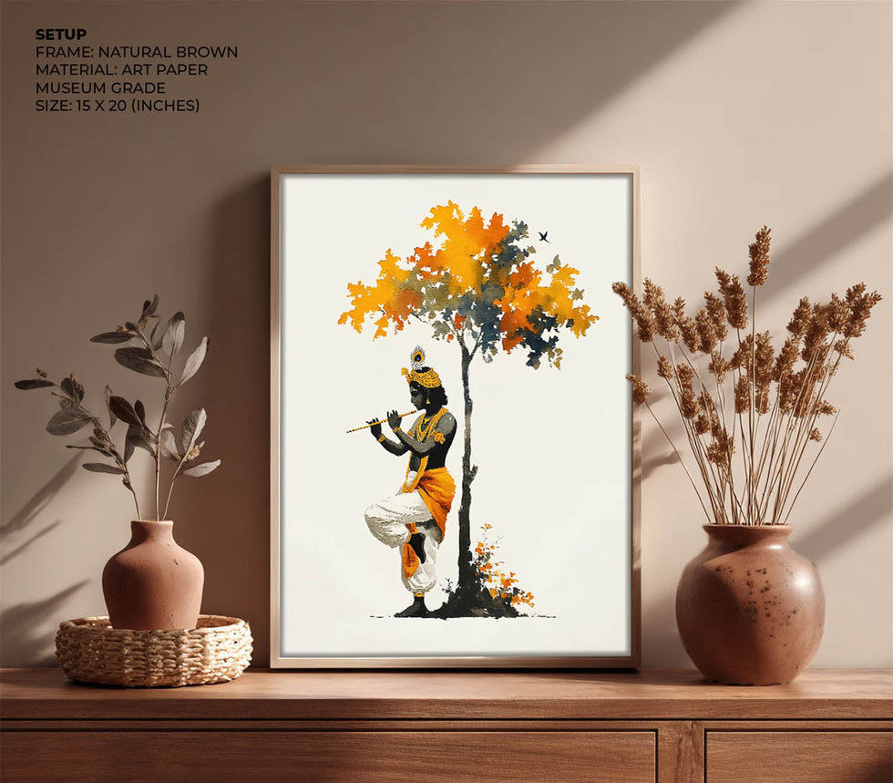 Krishna Under the Tree wall art print