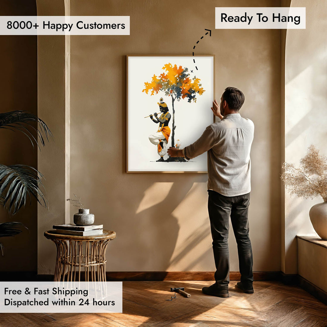 Krishna Under the Tree – Vastu Painting