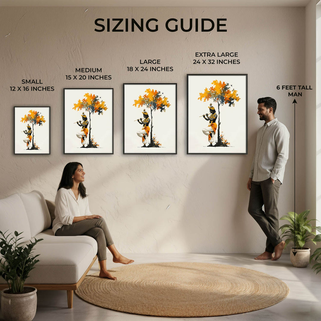 Krishna Under the Tree – Vastu Painting