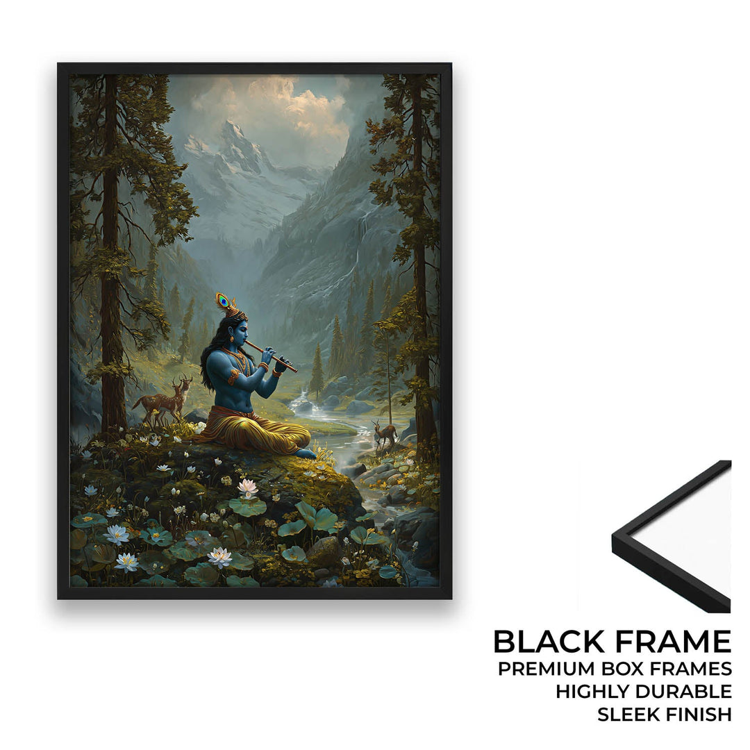 Krishna in the Valley Painting – Divine Flute