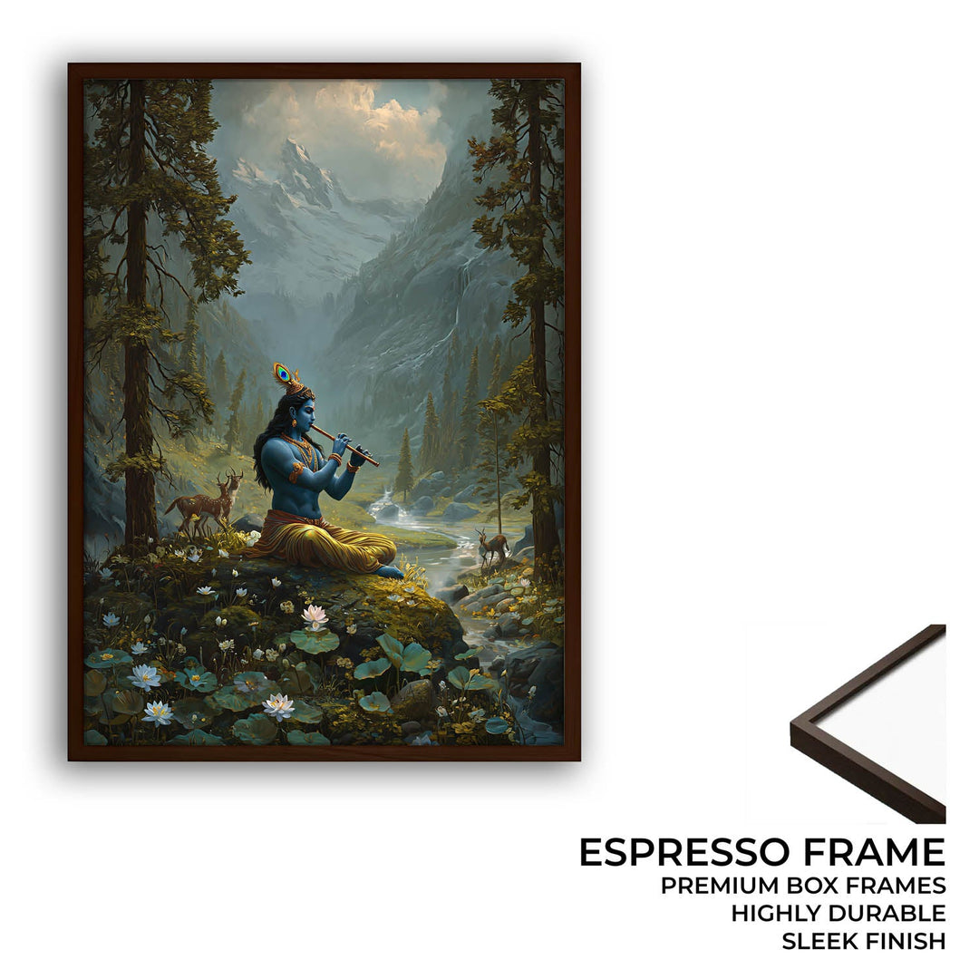 Krishna in the Valley Painting – Divine Flute