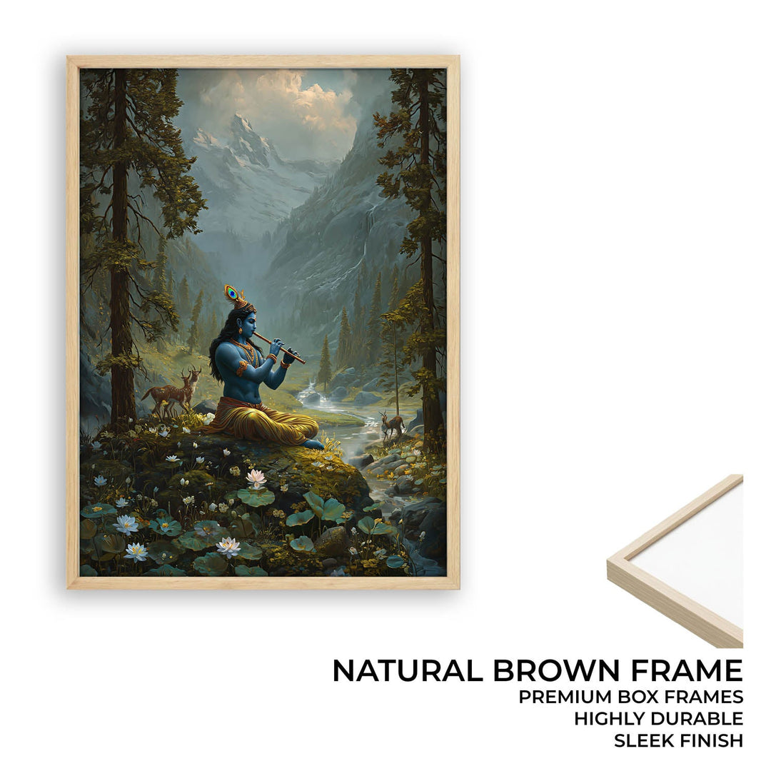 Krishna in the Valley Painting – Divine Flute