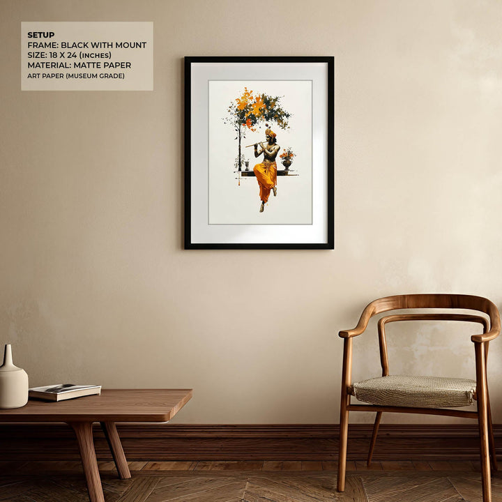 Krishna with Flute - Vastu Painting