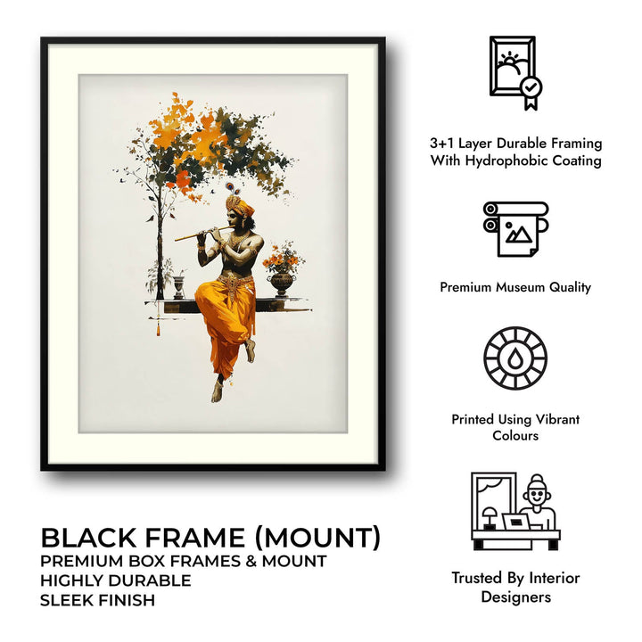 Krishna with Flute - Vastu Painting