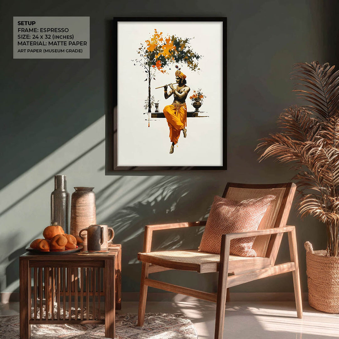 Krishna with Flute - Vastu Painting