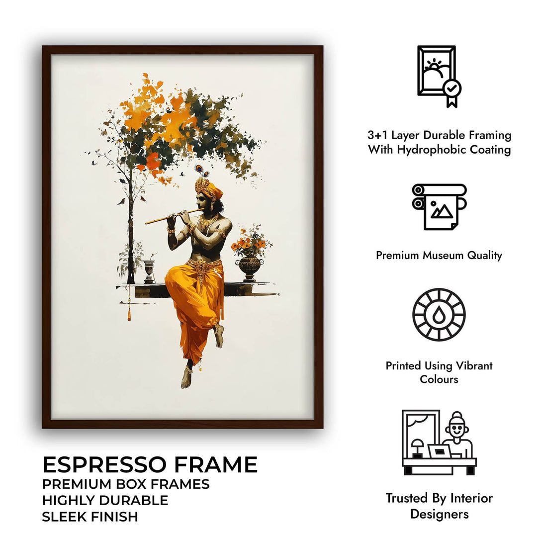 Krishna with Flute - Vastu Painting