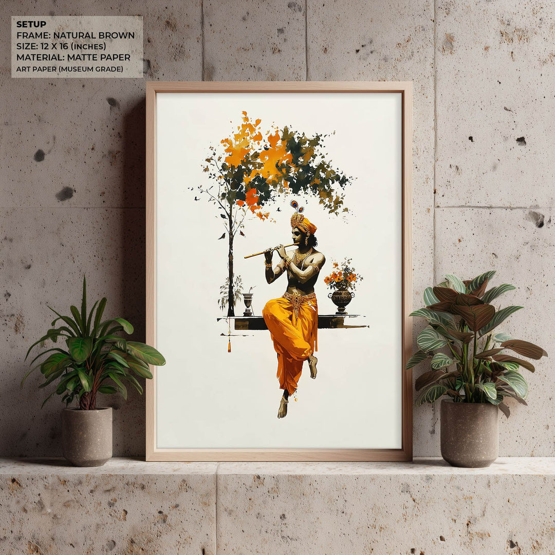 Krishna with Flute - Vastu Painting