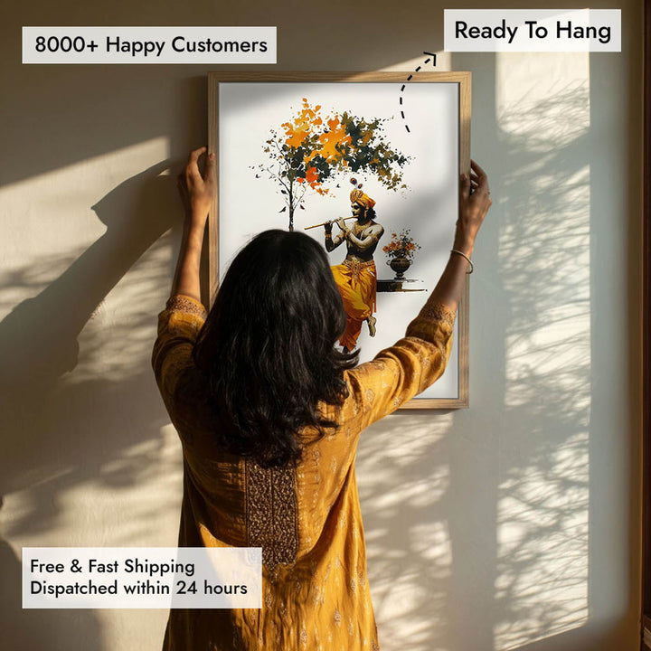 Krishna with Flute - Vastu Painting