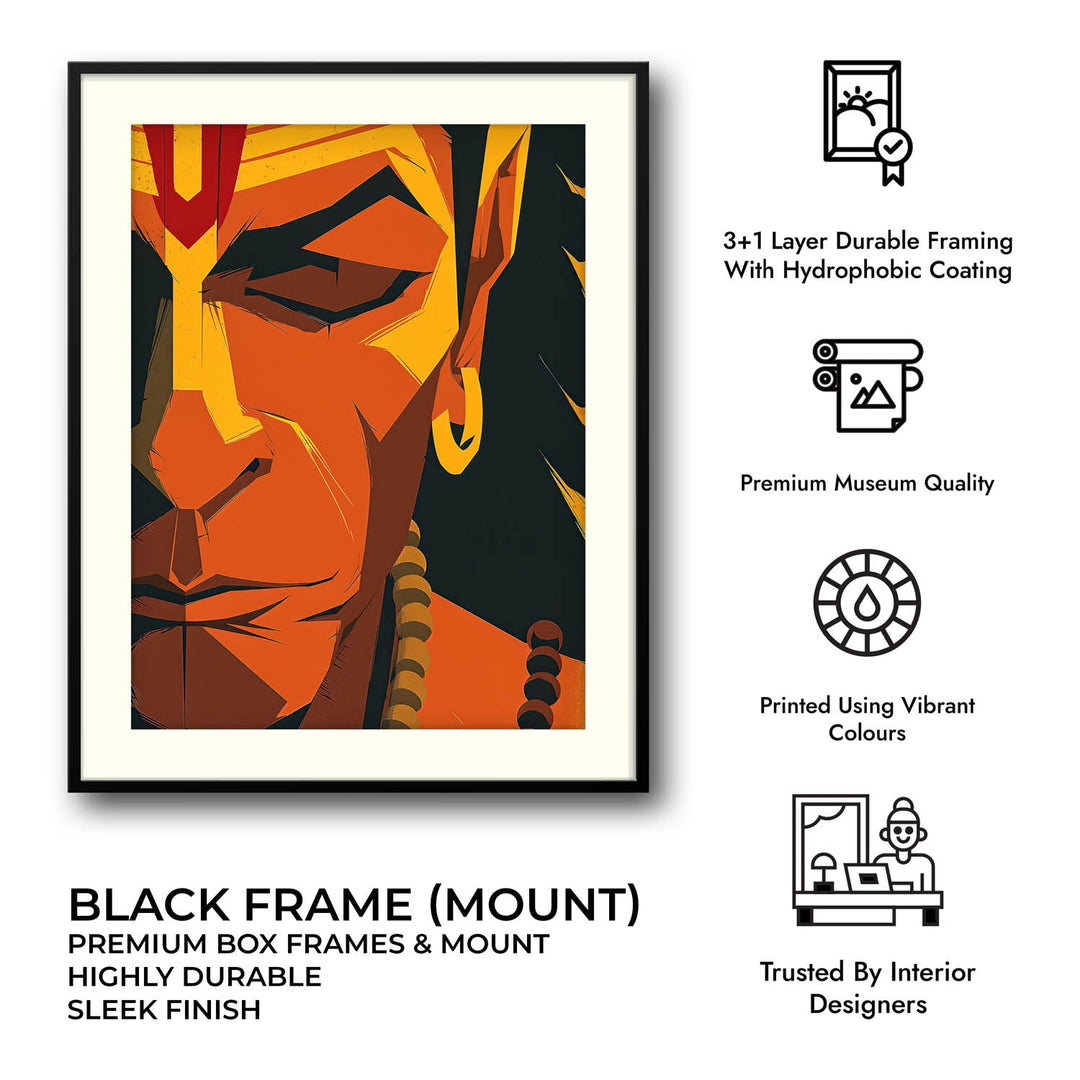 Lord Hanuman – Bold Devotion Wall Painting