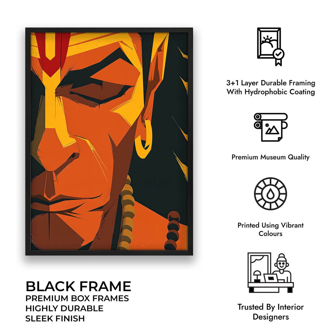 Lord Hanuman – Bold Devotion Wall Painting