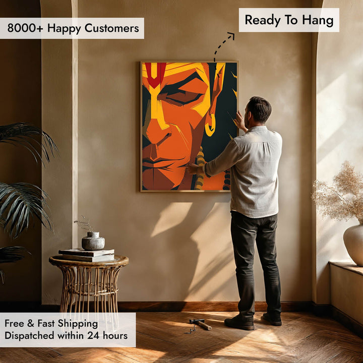 Lord Hanuman – Bold Devotion Wall Painting