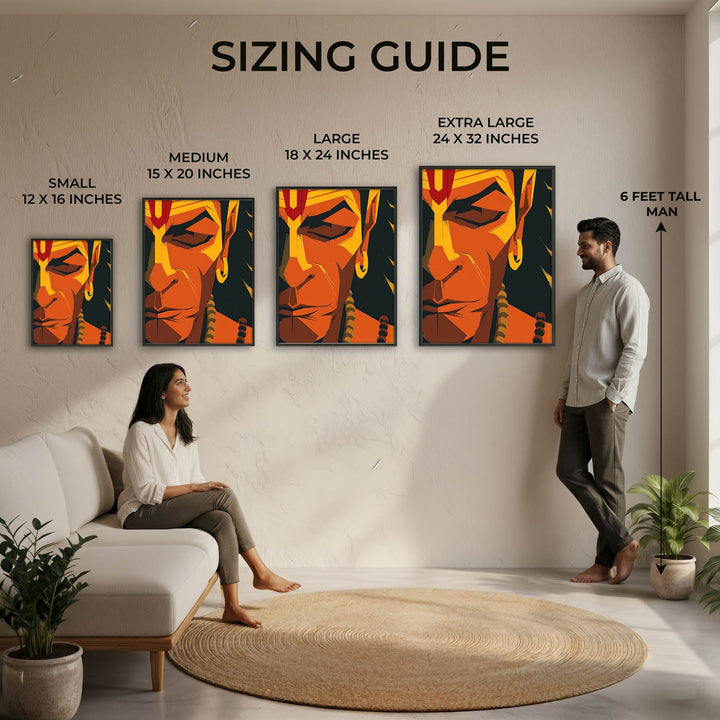 Lord Hanuman – Bold Devotion Wall Painting