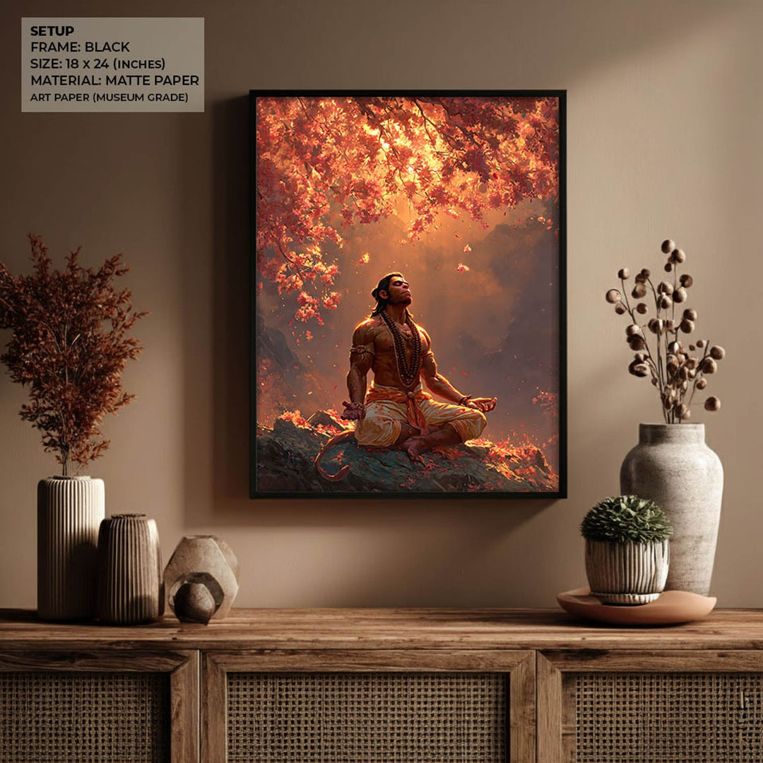 Lord Hanuman Meditation Painting – Vastu Wall Art