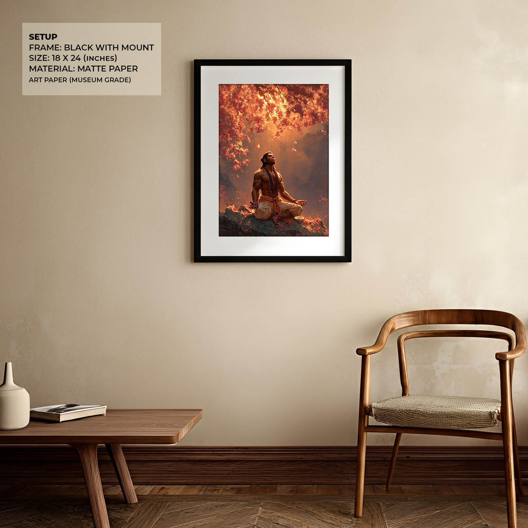 Lord Hanuman Meditation Painting – Vastu Wall Art