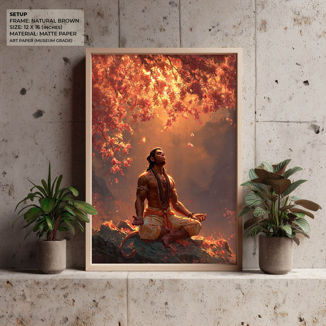 Lord Hanuman Meditation Painting – Vastu Wall Art