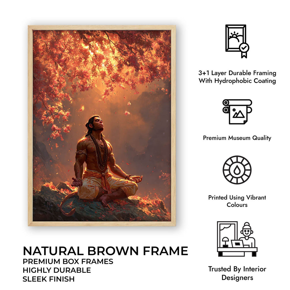 Lord Hanuman Meditation Painting – Vastu Wall Art