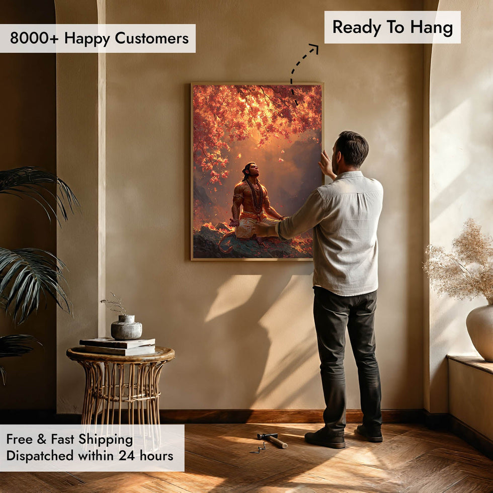 Lord Hanuman Meditation Painting – Vastu Wall Art