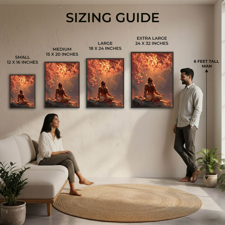 Lord Hanuman Meditation Painting – Vastu Wall Art