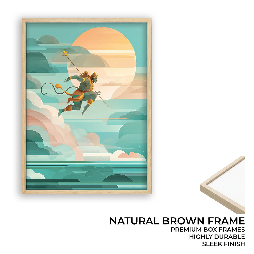 Lord Hanuman Painting – Celestial Leap Wall Art