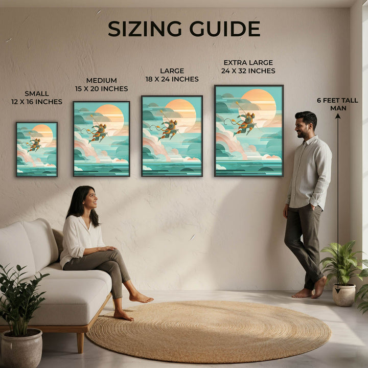 Lord Hanuman Painting – Celestial Leap Wall Art