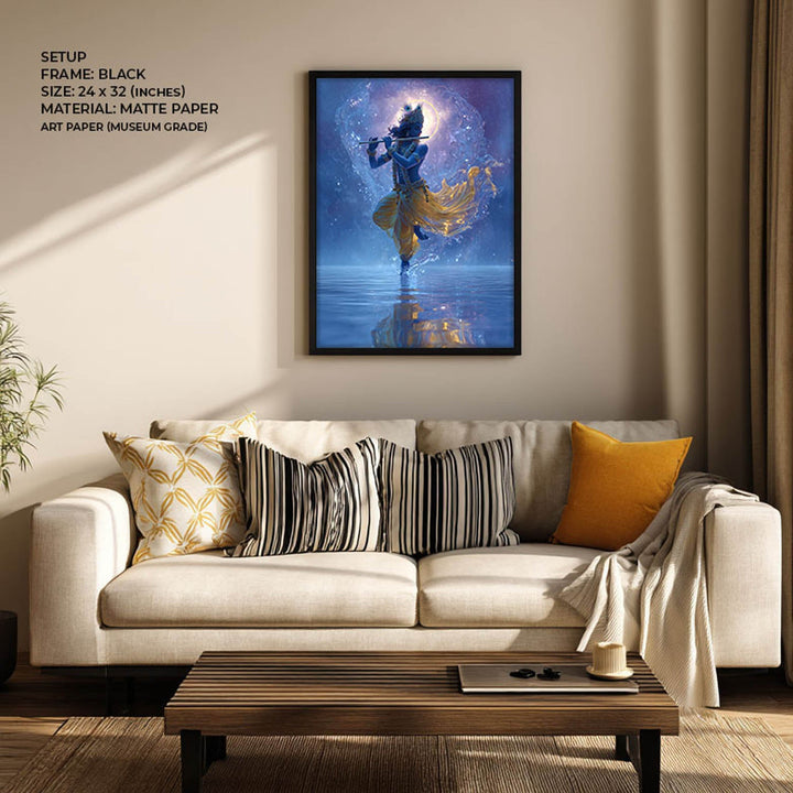 Lord Krishn with Flute - Vastu Painting