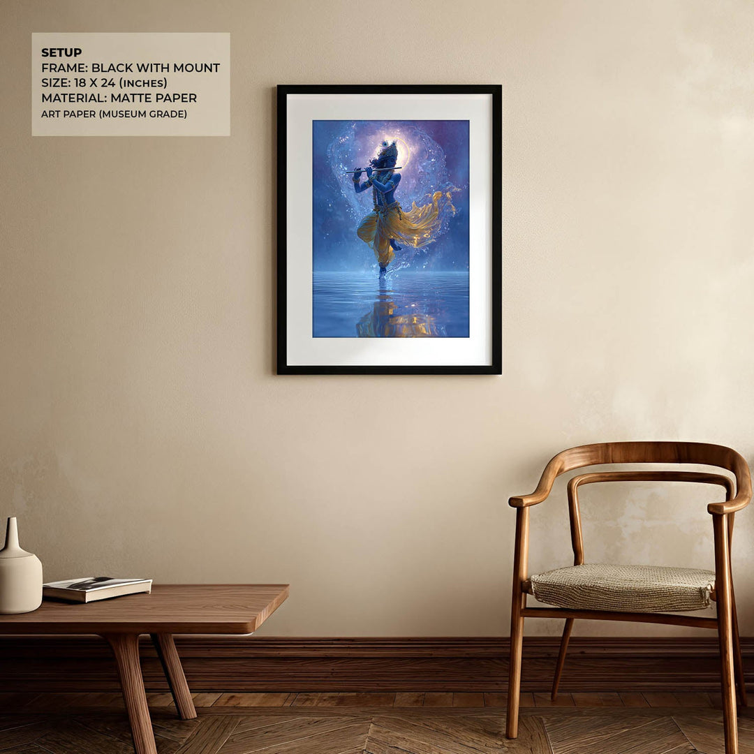 Lord Krishn with Flute - Vastu Painting