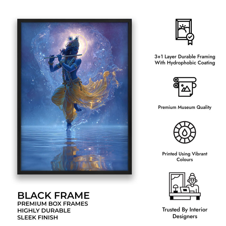 Lord Krishn with Flute - Vastu Painting