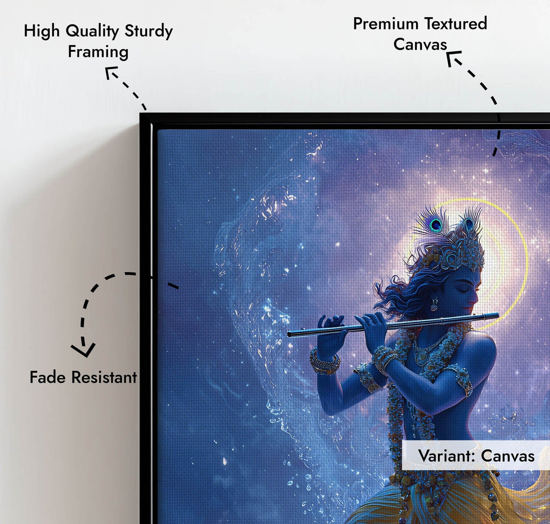 Lord Krishn with Flute - Vastu Painting