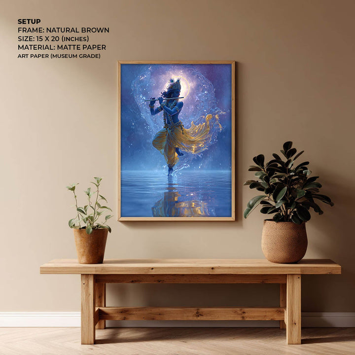Lord Krishn with Flute - Vastu Painting