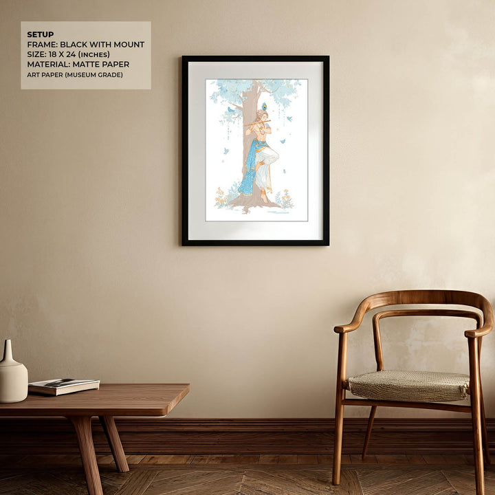 Lord Krishna Flute Wall Art – Vastu Painting for Home Decor