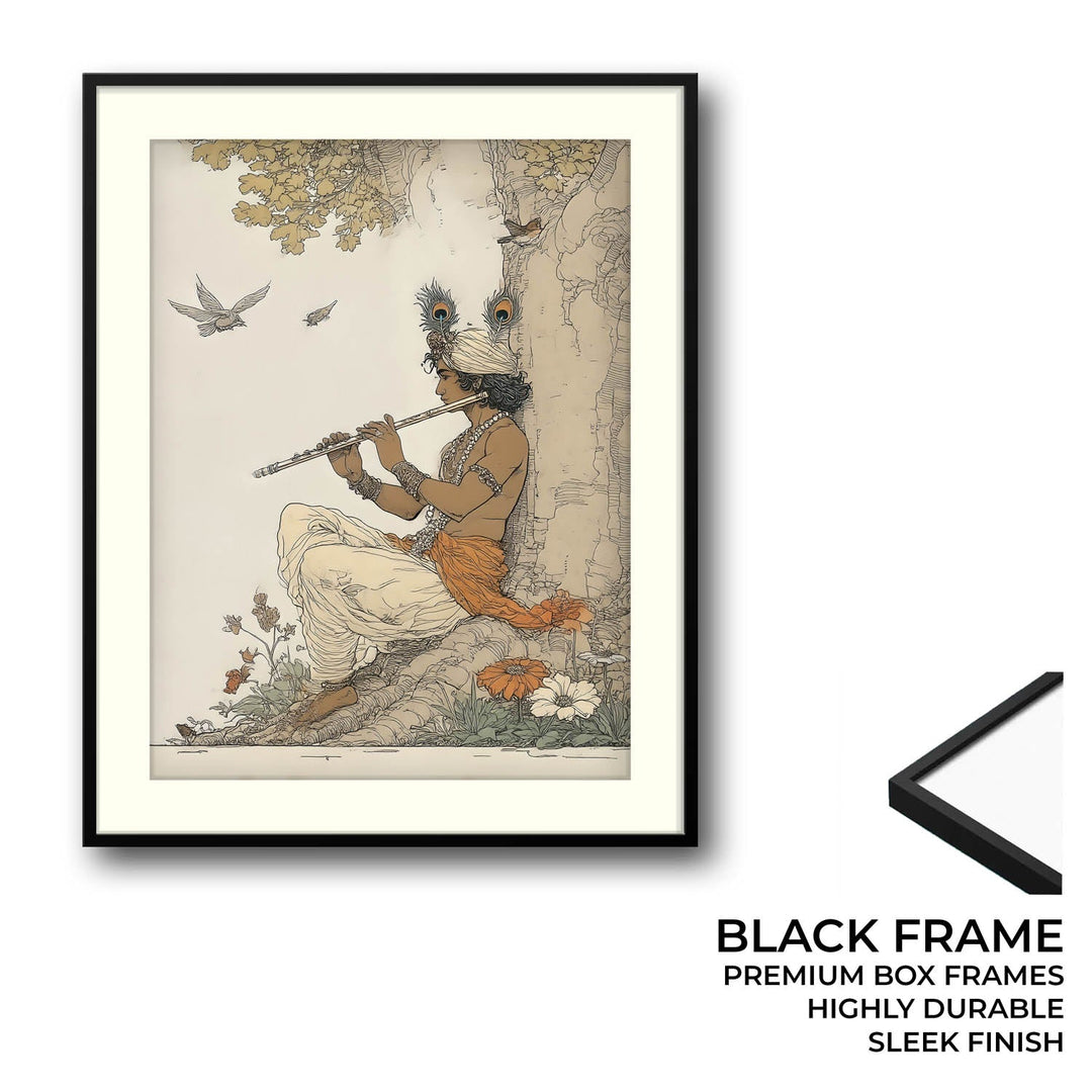 Lord Krishna Playing Flute Painting – Vastu Wall Art