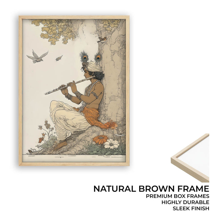 Lord Krishna Playing Flute Painting – Vastu Wall Art