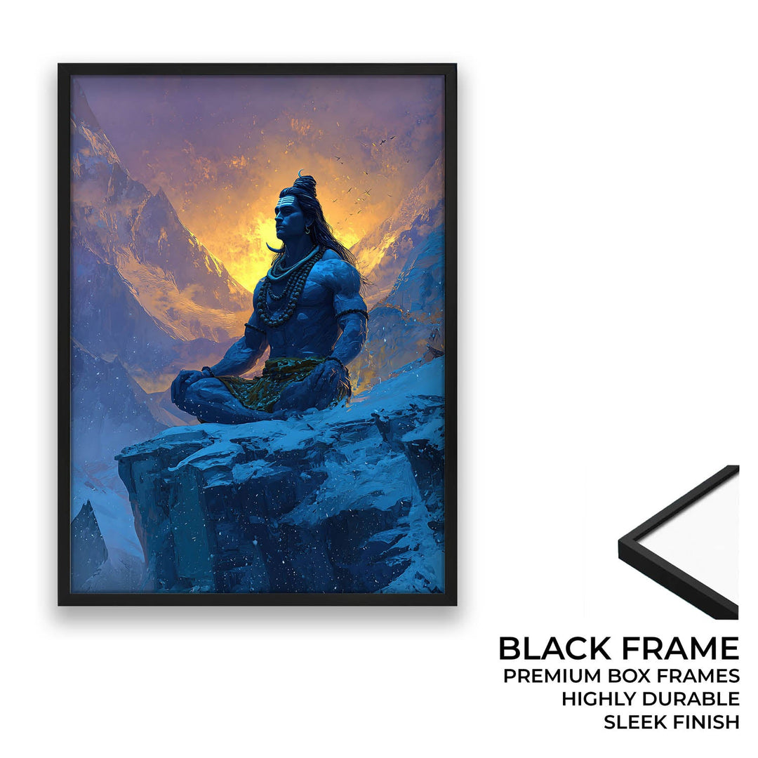 Lord Shiva Meditation Painting – Mahadev Himalayan Vastu Wall Art