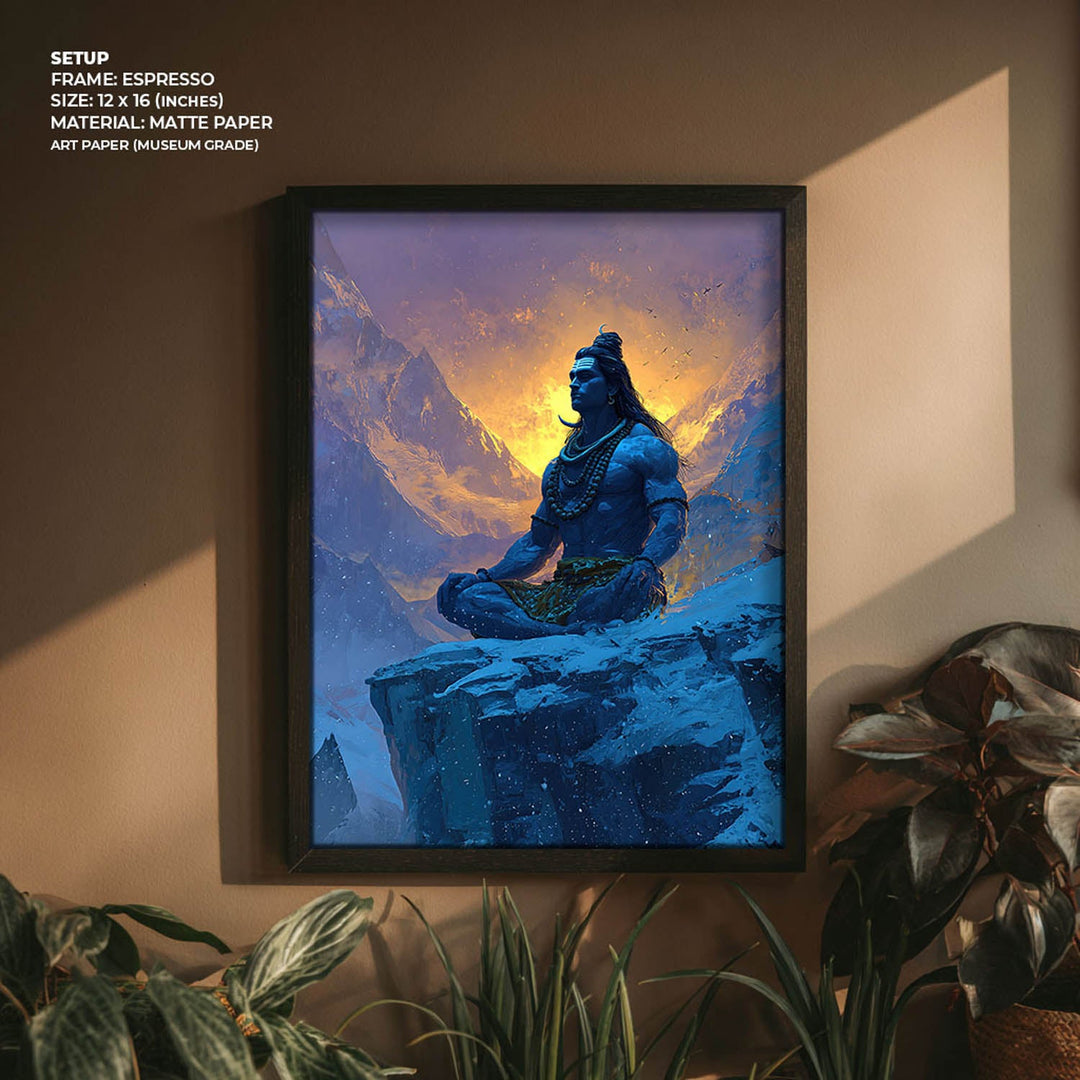 Lord Shiva Meditation Painting – Mahadev Himalayan Vastu Wall Art