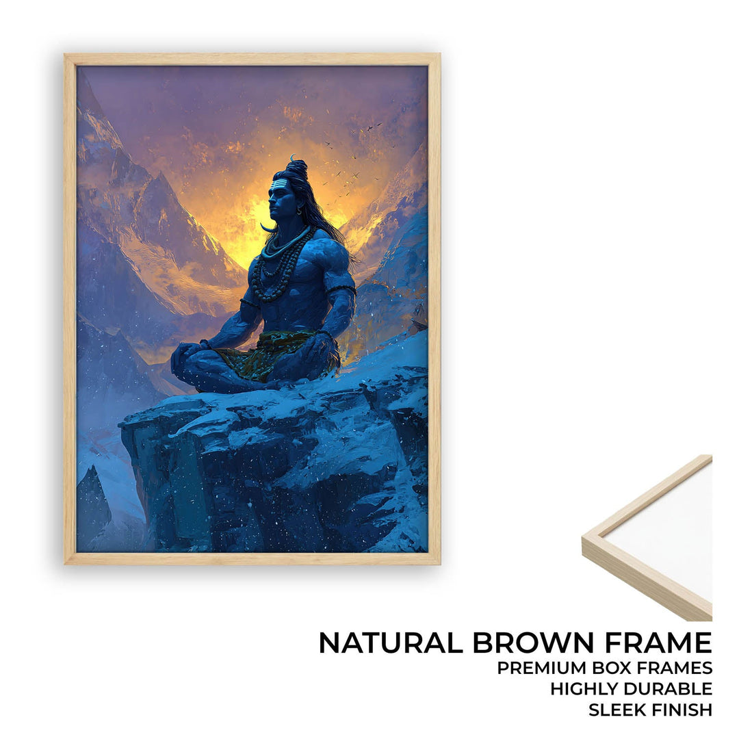 Lord Shiva Meditation Painting – Mahadev Himalayan Vastu Wall Art