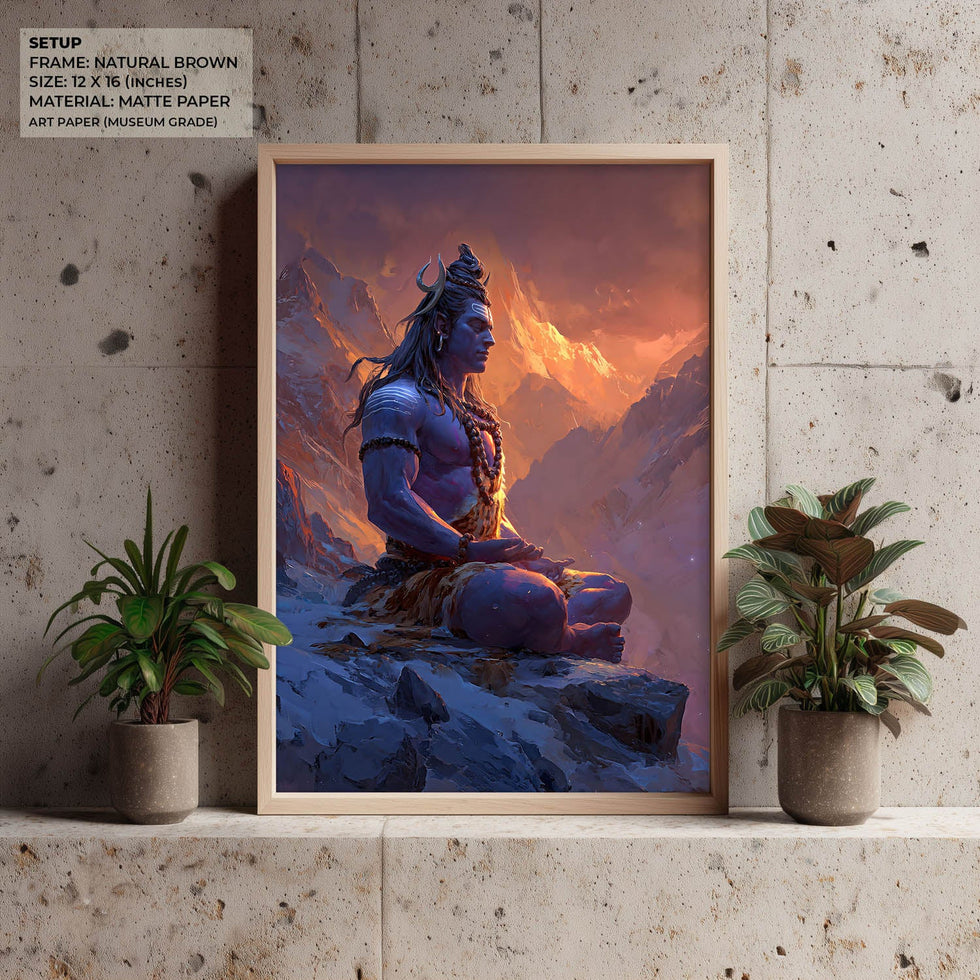 Lord Shiva Meditation Painting – Mahadev Wall Art