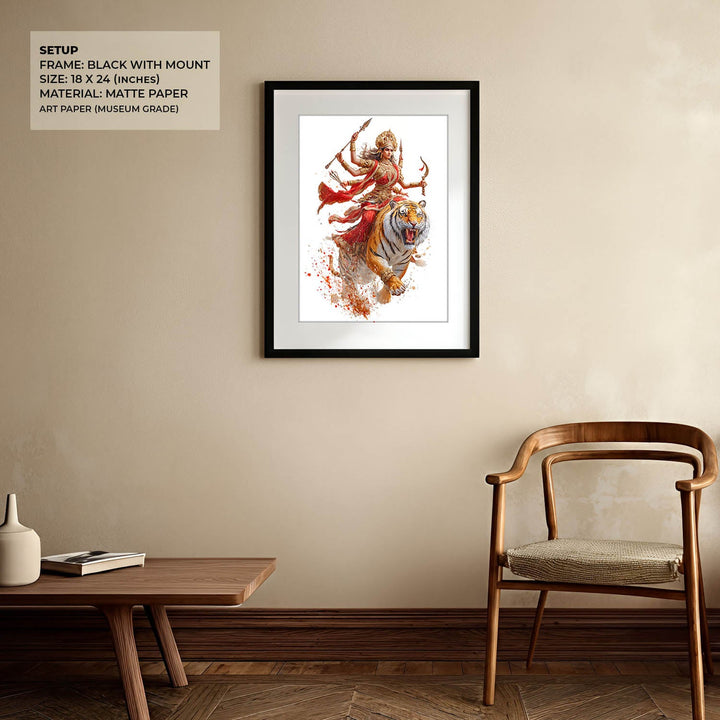 Maa Durga on Tiger - Vastu Painting