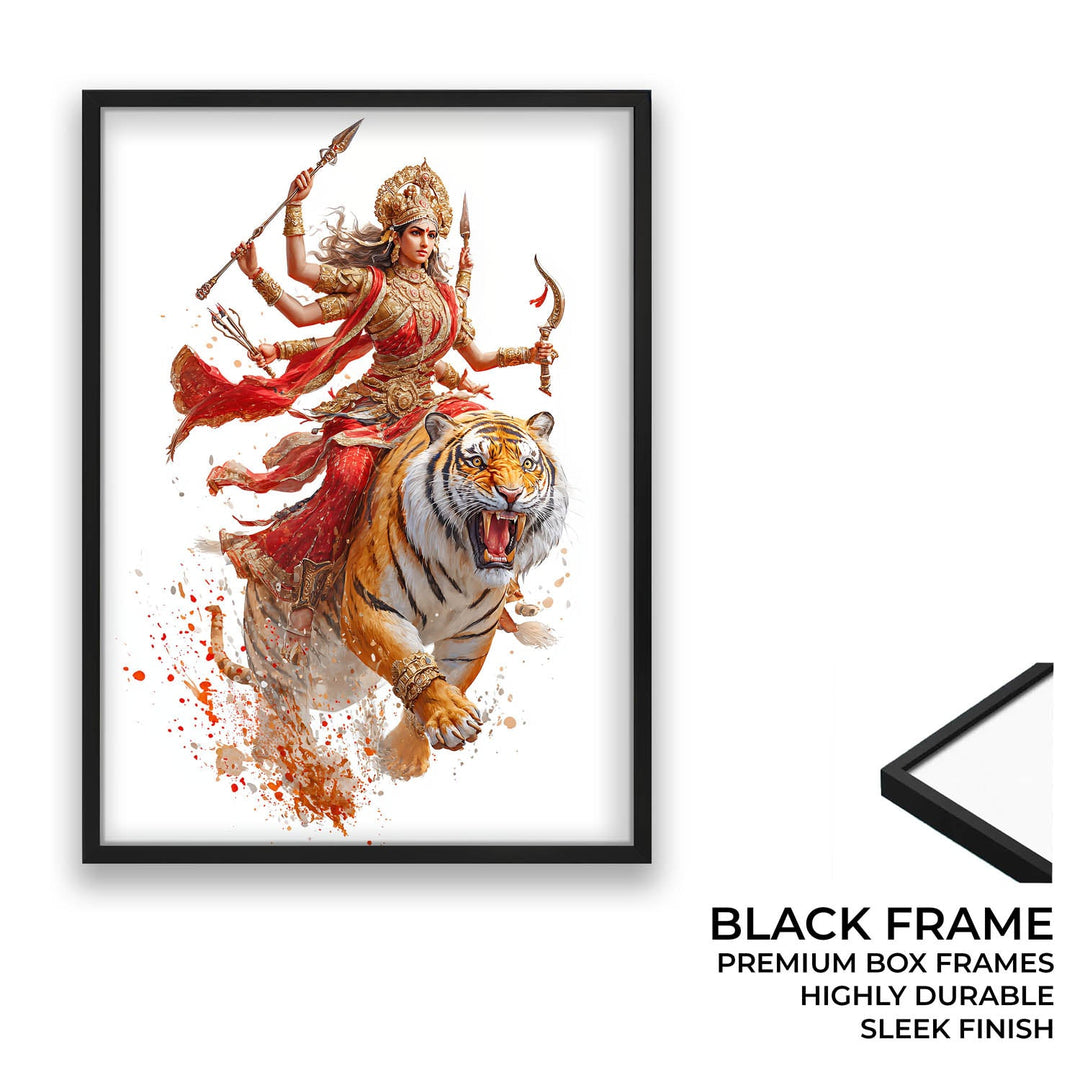 Maa Durga on Tiger - Vastu Painting