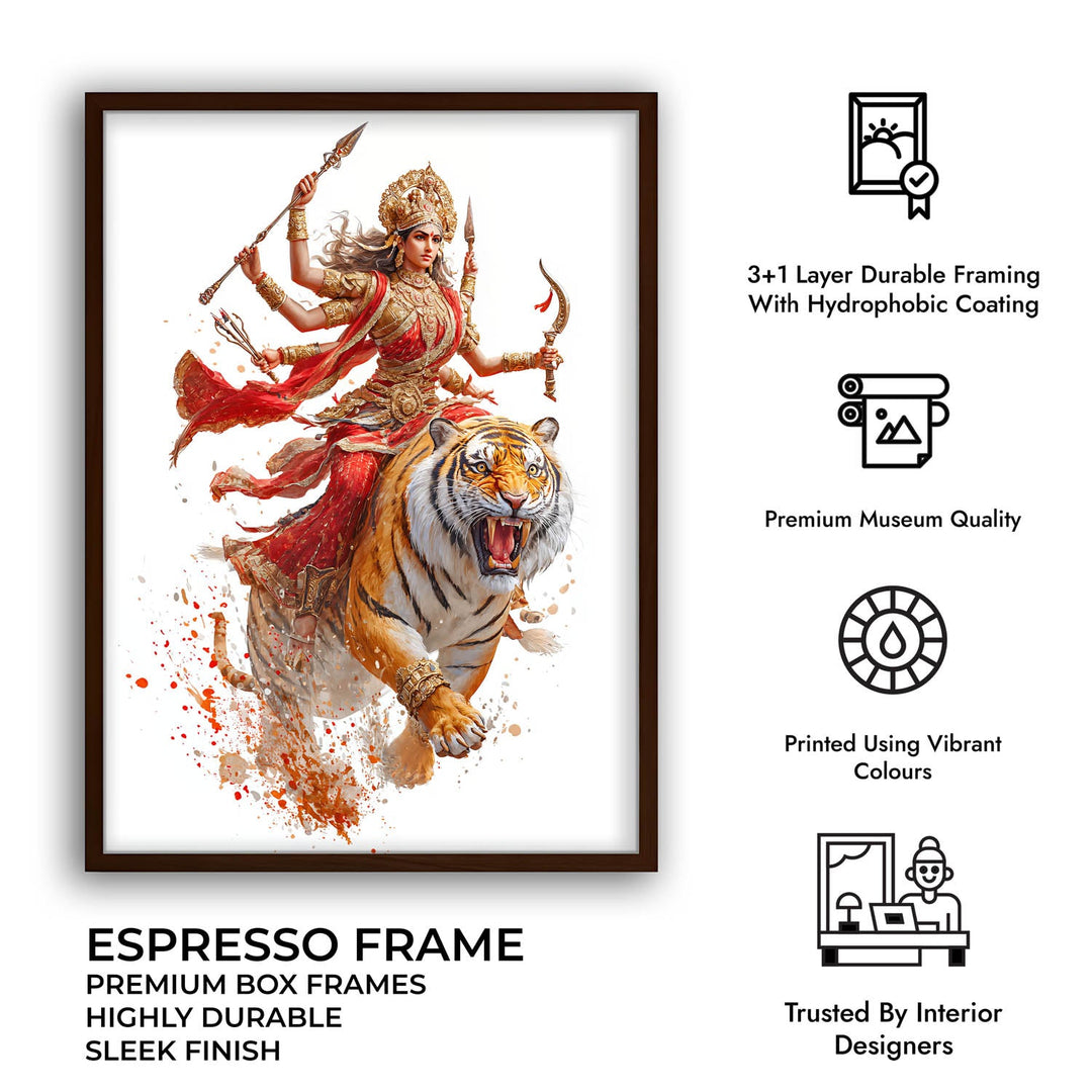 Maa Durga on Tiger - Vastu Painting