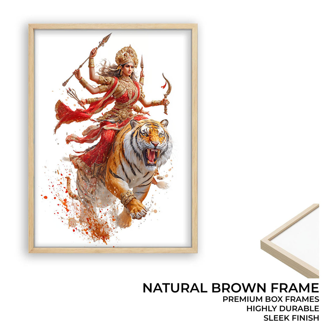 Maa Durga on Tiger - Vastu Painting