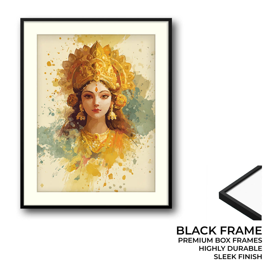 Maa Laxmi Painting – Golden Goddess Wall Art