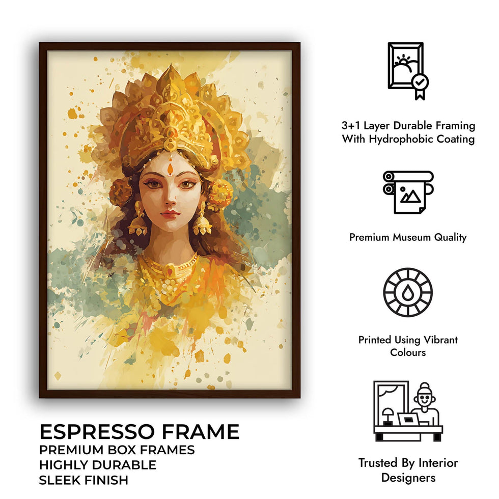 Maa Laxmi Painting – Golden Goddess Wall Art