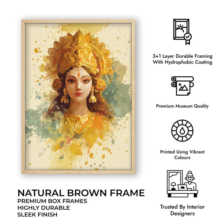 Maa Laxmi Painting – Golden Goddess Wall Art