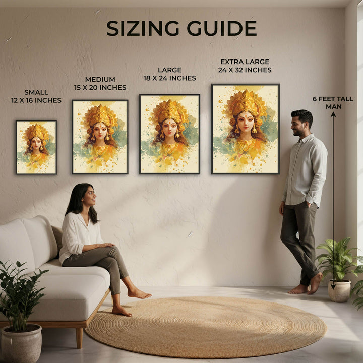 Maa Laxmi Painting – Golden Goddess Wall Art